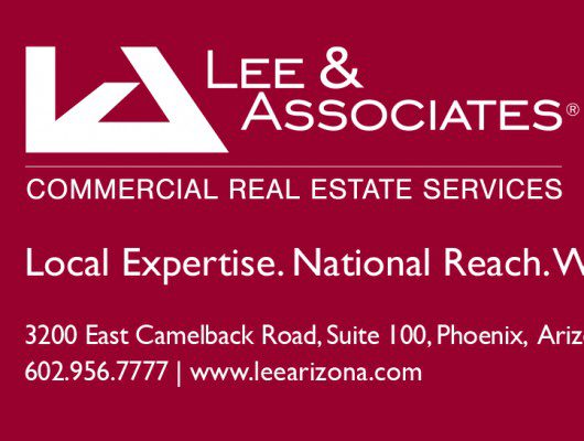 Commercial real estate services advertisement banner.