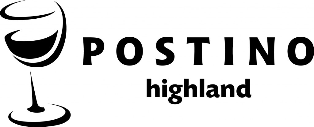 Postino Highland logo with wine glass.